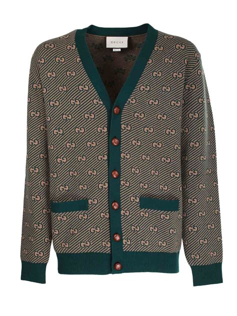 gucci cardigan verde|gucci embroidered oversized cardigan.